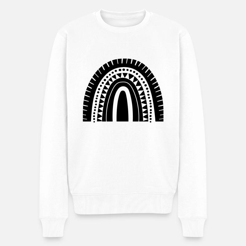 Regenbogen - Männer Premium Bio Pullover - Weiß