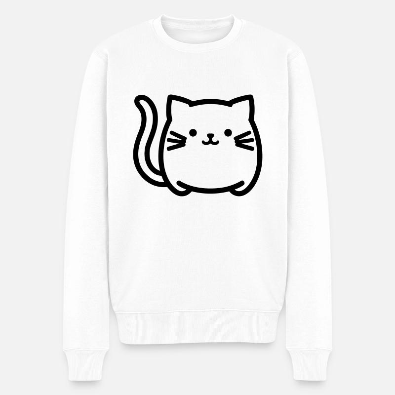 Kätzchen - Männer Premium Bio Pullover - Weiß