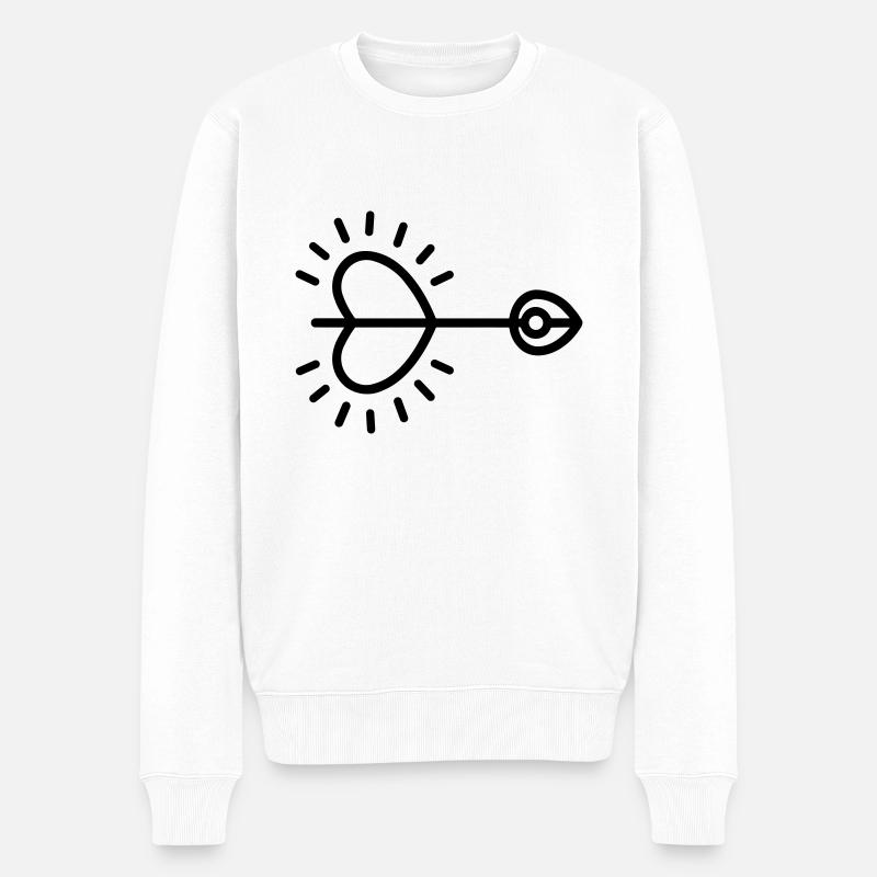 Flèche coeur - Pull Premium bio Homme - blanc