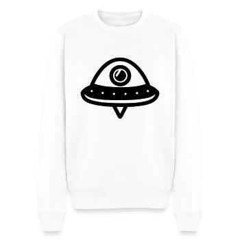 fliegende Untertasse - Männer Premium Bio Pullover - Weiß - Vorne - Thijin (182cm)