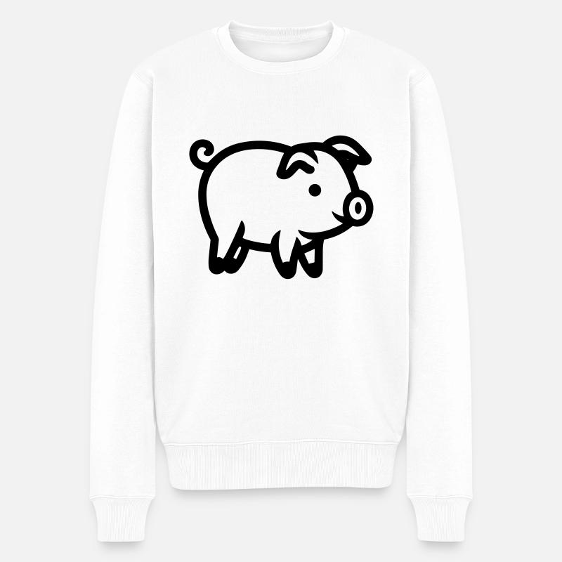 cochon - Pull Premium bio Homme - blanc