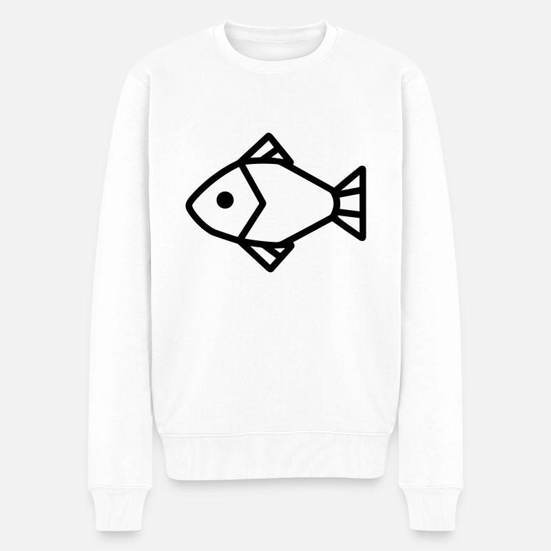 poisson - Pull Premium bio Homme - blanc