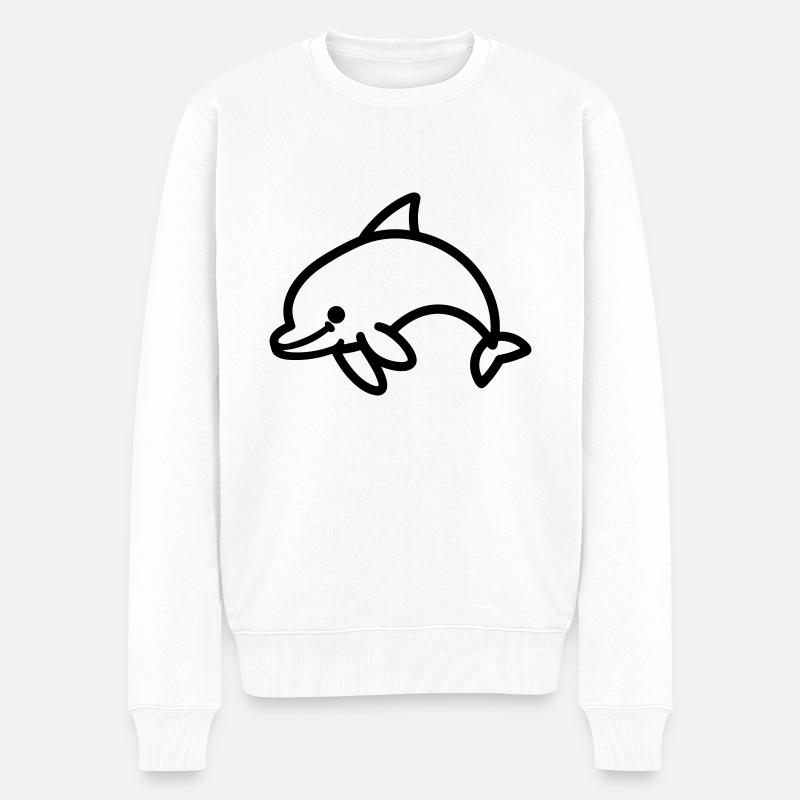 Delfin - Männer Premium Bio Pullover - Weiß