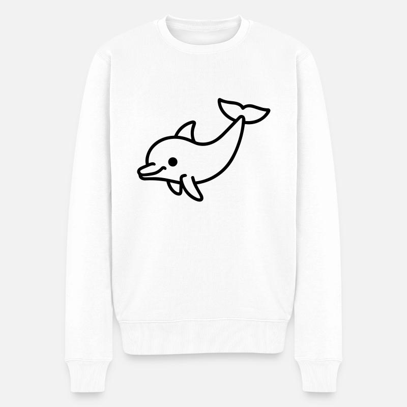 Delfin - Männer Premium Bio Pullover - Weiß