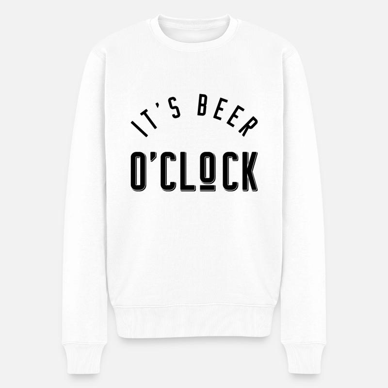 It's beer o'clock - Männer Premium Bio Pullover - Weiß