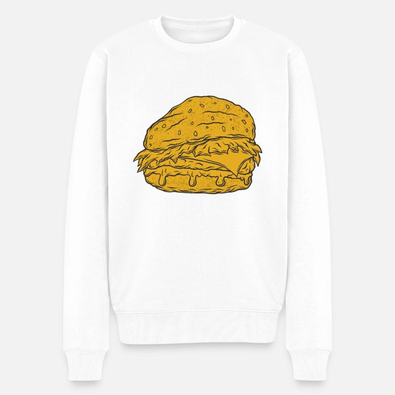Burger - Pull Premium bio Homme - blanc