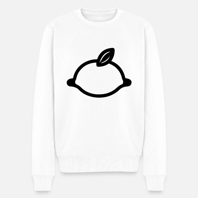 Zitrone - Männer Premium Bio Pullover - Weiß