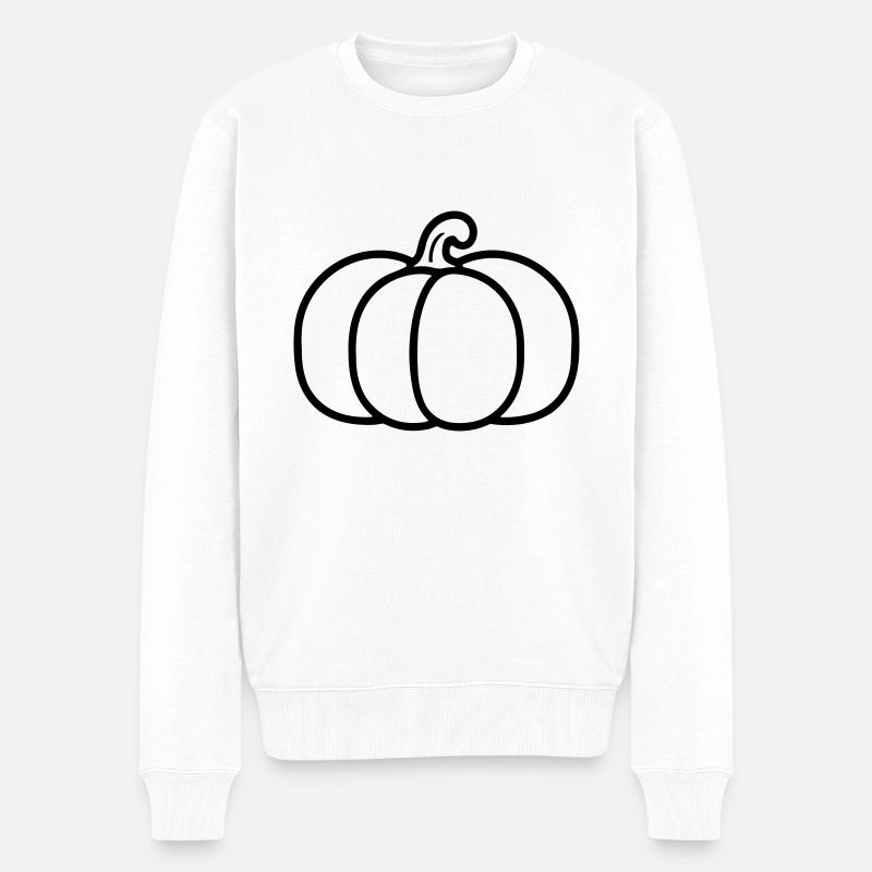 Kürbis - Männer Premium Bio Pullover - Weiß