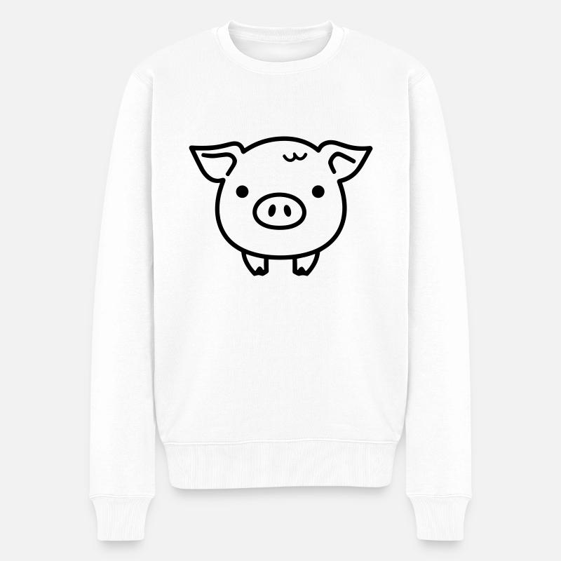 cochon - Pull Premium bio Homme - blanc