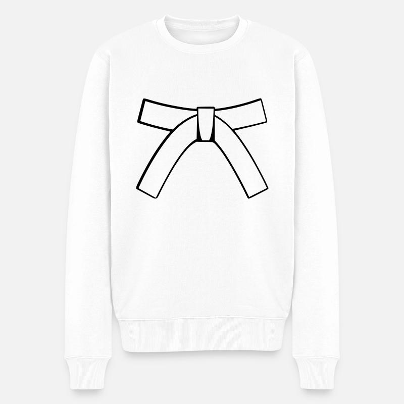 Gürtel - Männer Premium Bio Pullover - Weiß