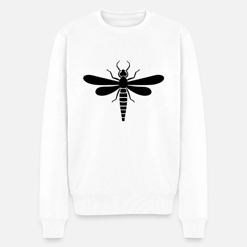 Libelle - Männer Premium Bio Pullover - Weiß