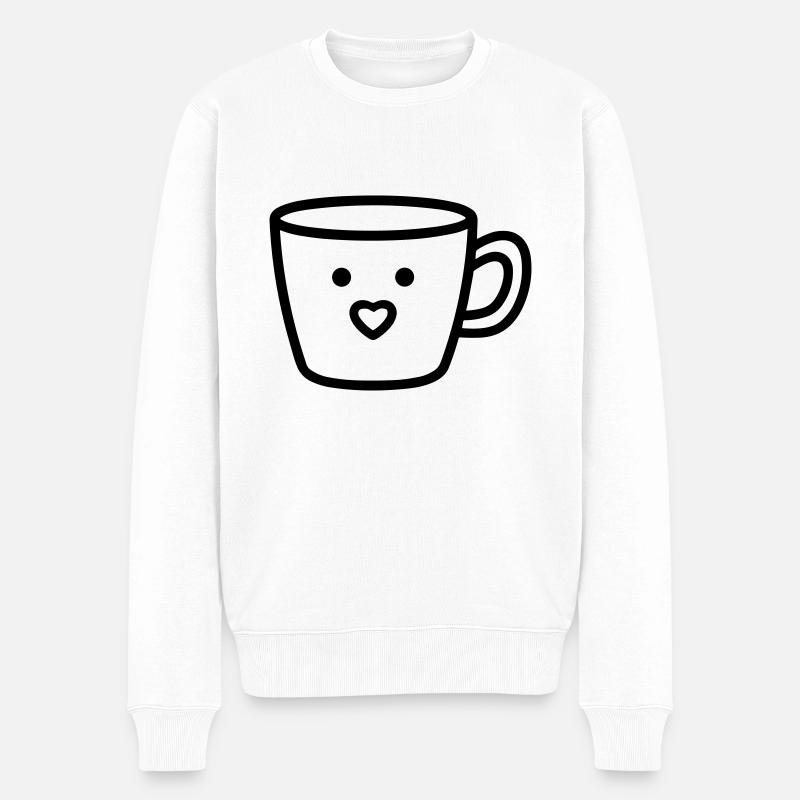 Kaffeebecher - Männer Premium Bio Pullover - Weiß