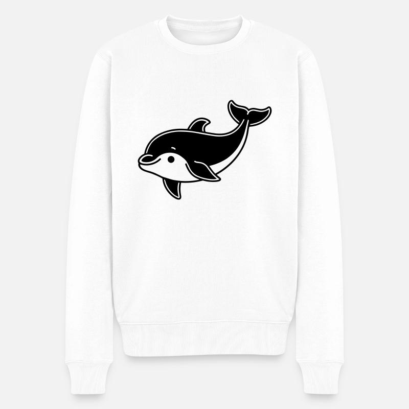 Delfin - Männer Premium Bio Pullover - Weiß
