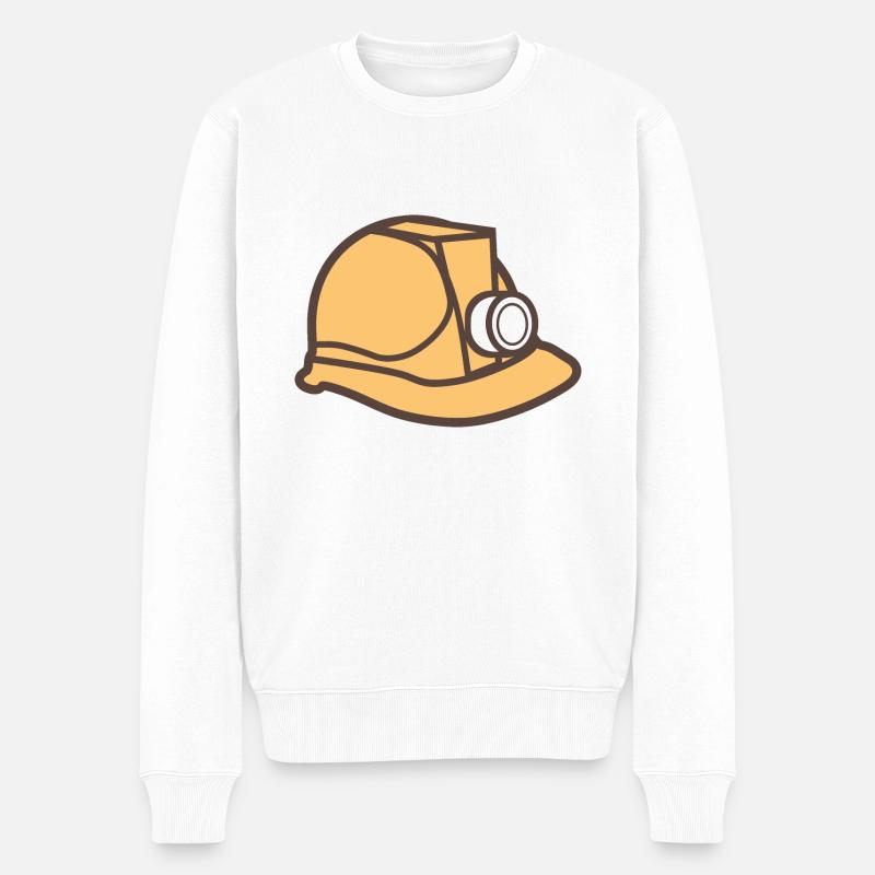 Bauarbeiter Helm - Männer Premium Bio Pullover - Weiß