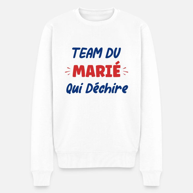 team du marié - Pull Premium bio Homme - blanc