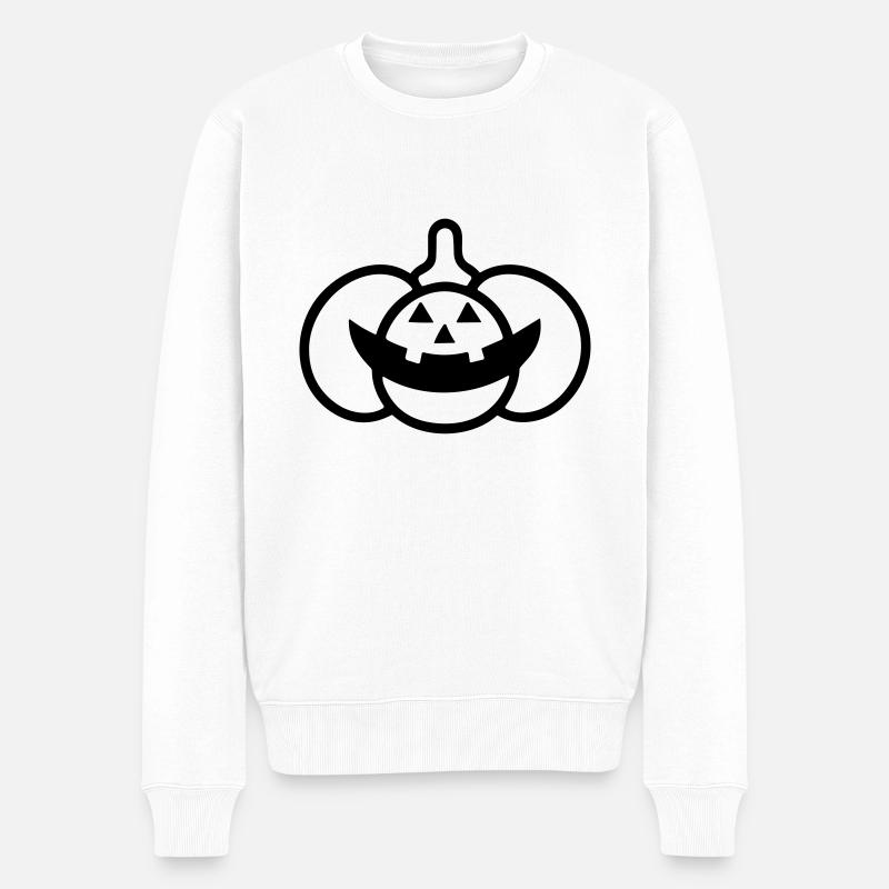 Kürbis - Männer Premium Bio Pullover - Weiß