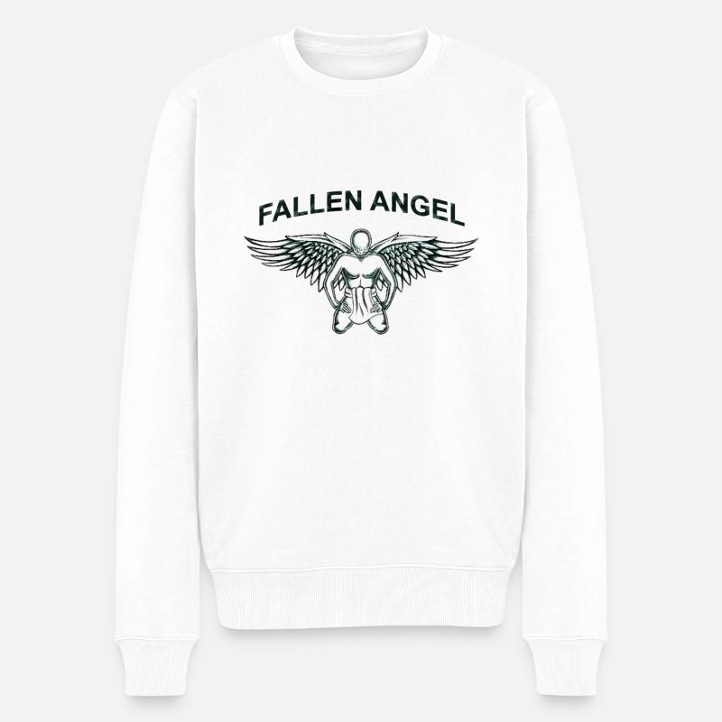 Gefallener Engel - Männer Premium Bio Pullover - Weiß