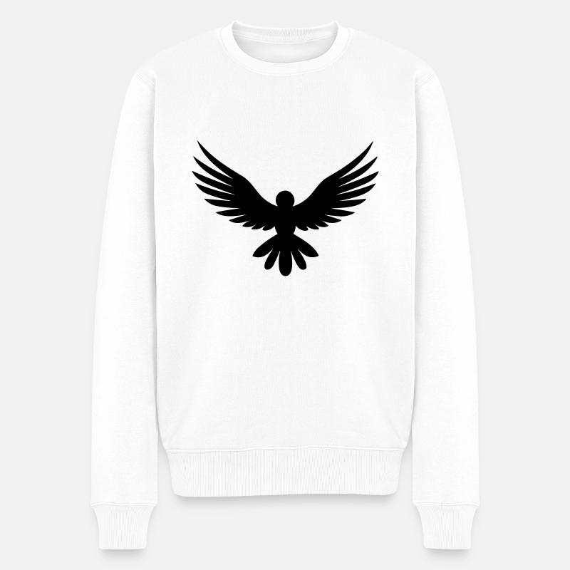 Habicht - Männer Premium Bio Pullover - Weiß