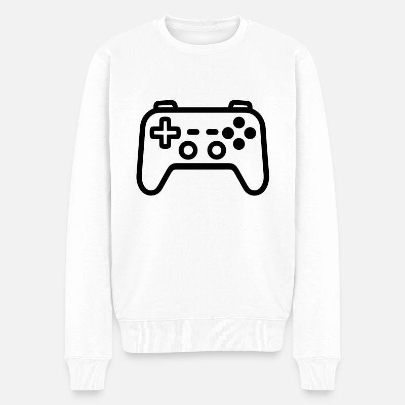 Video game controller - Men's Premium Organic Jumper - white