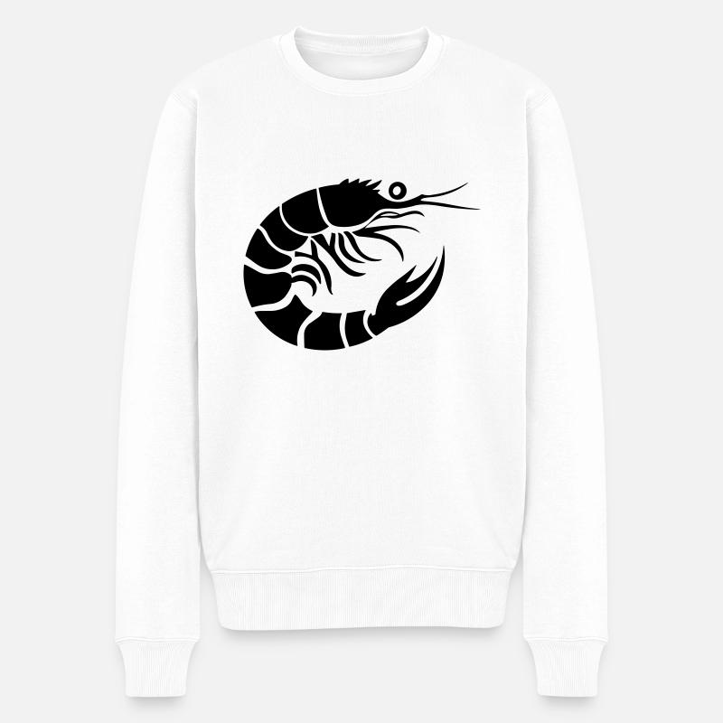 Garnele - Männer Premium Bio Pullover - Weiß