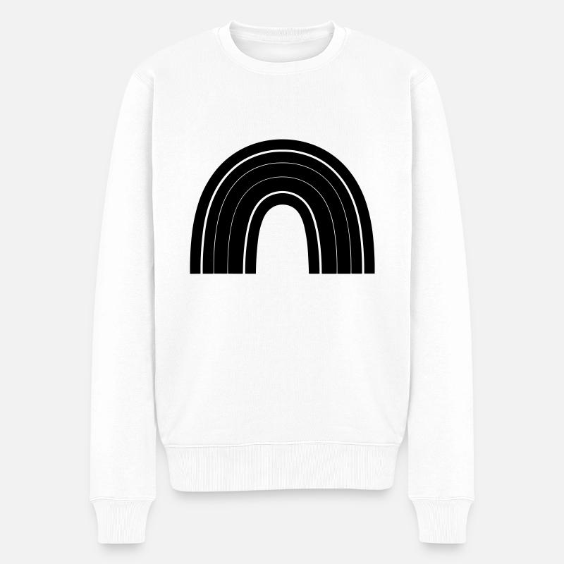 Regenbogen - Männer Premium Bio Pullover - Weiß