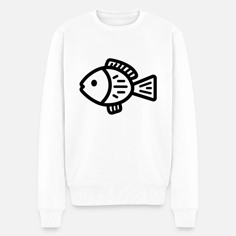 poisson - Pull Premium bio Homme - blanc
