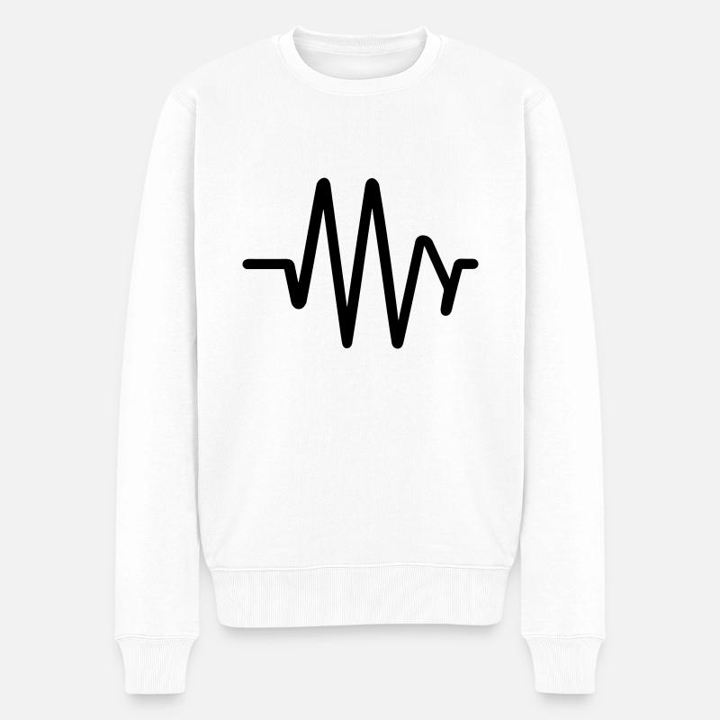 Pouls battement de coeur - Pull Premium bio Homme - blanc