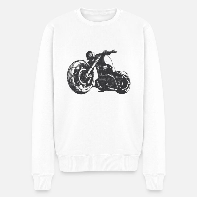 Motorrad - Männer Premium Bio Pullover - Weiß