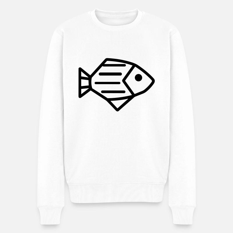 poisson - Pull Premium bio Homme - blanc