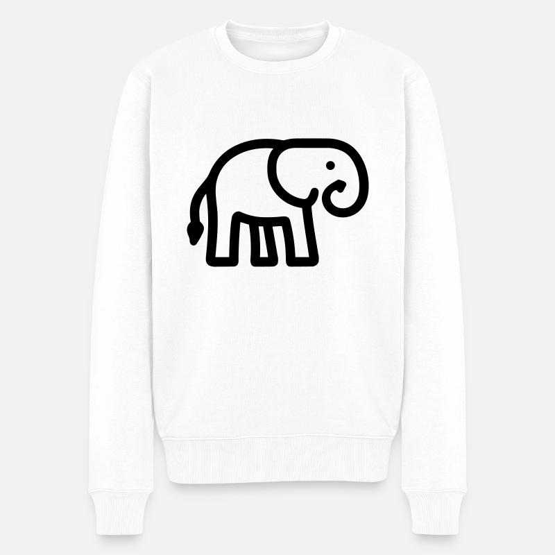 Elefant - Männer Premium Bio Pullover - Weiß