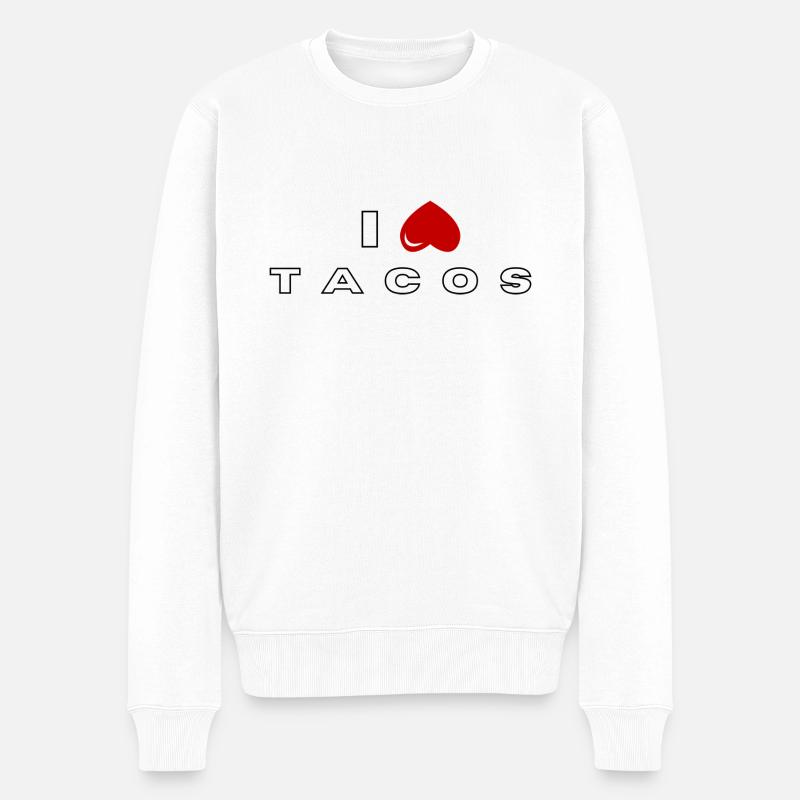 Ich hasse Tacos - Männer Premium Bio Pullover - Weiß