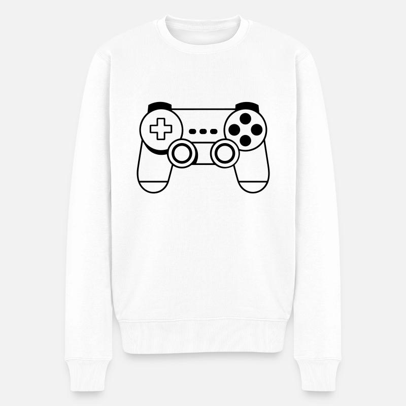 Jeux vidéo manette - Pull Premium bio Homme - blanc