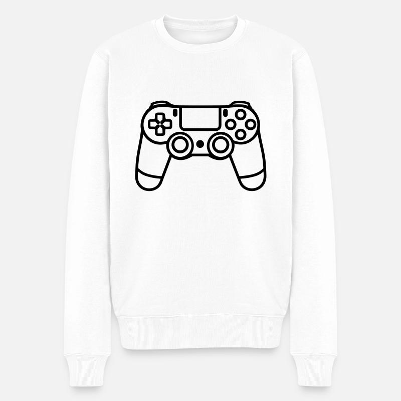 Videospiel-Controller - Männer Premium Bio Pullover - Weiß