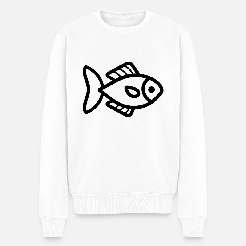 Fisch - Männer Premium Bio Pullover - Weiß