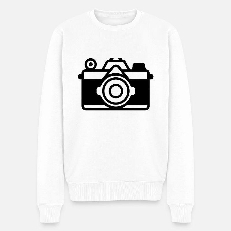 Kamera - Männer Premium Bio Pullover - Weiß