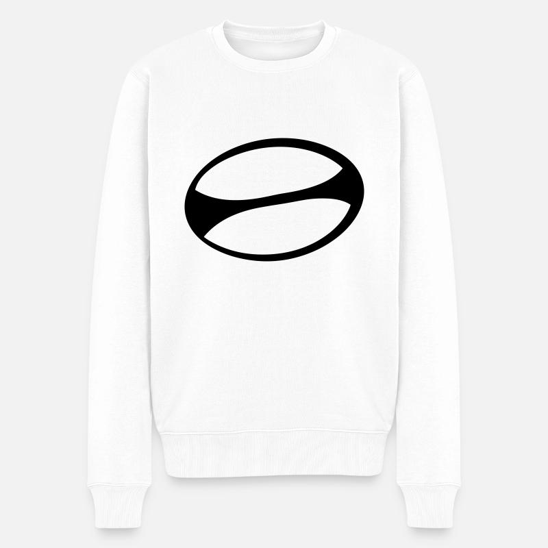 Rugbyball - Männer Premium Bio Pullover - Weiß