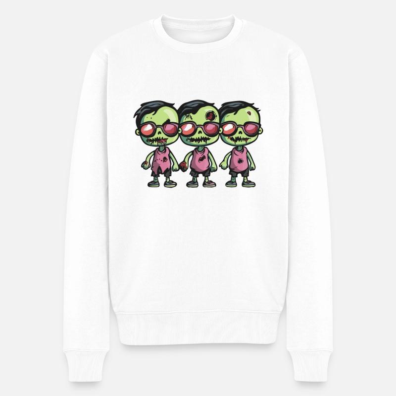 Zombies Halloween Cool - Männer Premium Bio Pullover - Weiß
