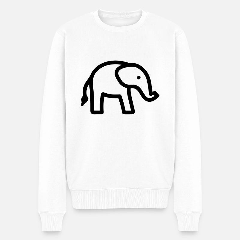 Elefant - Männer Premium Bio Pullover - Weiß