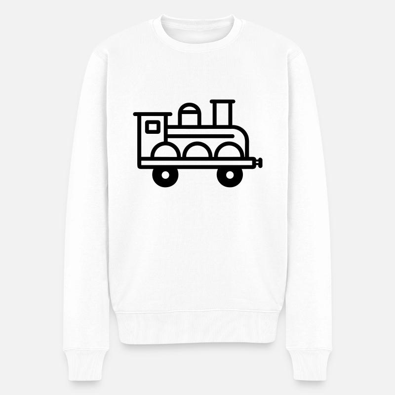 Lokomotive - Männer Premium Bio Pullover - Weiß