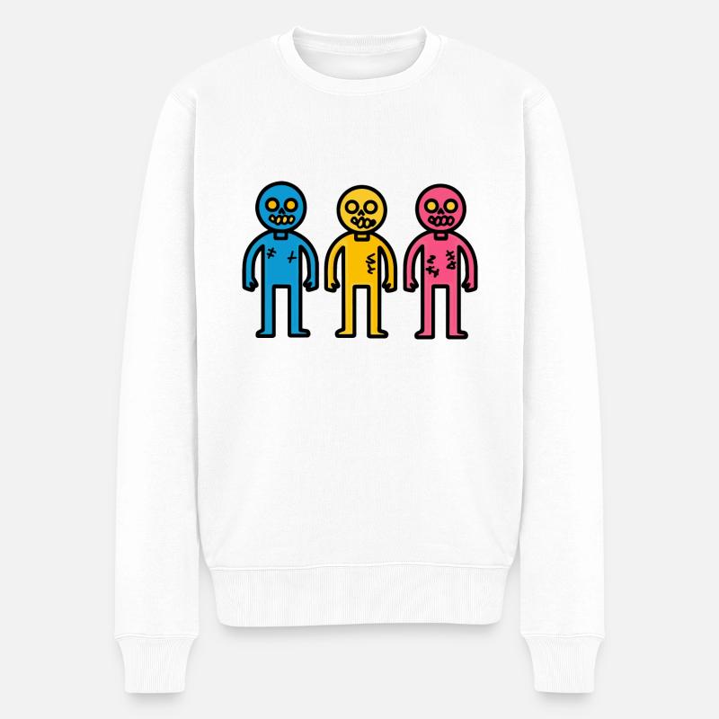 Zombies Halloween Symbole Équipe - Pull Premium bio Homme - blanc