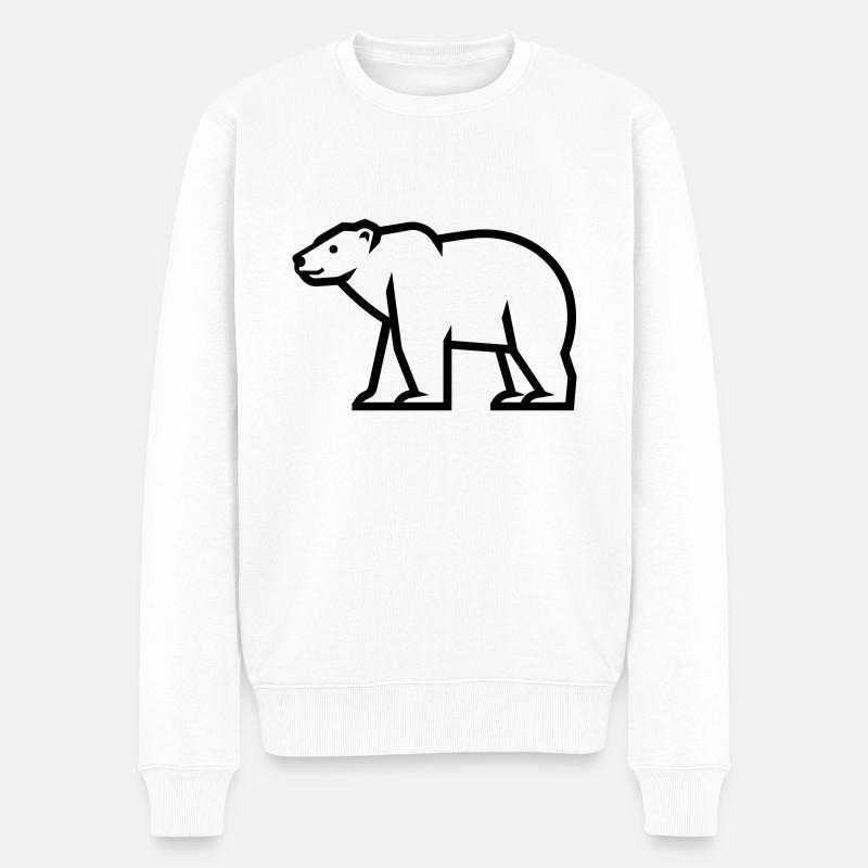 Eisbär - Männer Premium Bio Pullover - Weiß