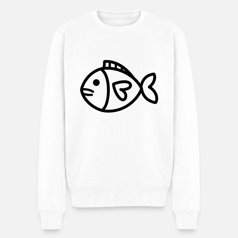 poisson - Pull Premium bio Homme - blanc