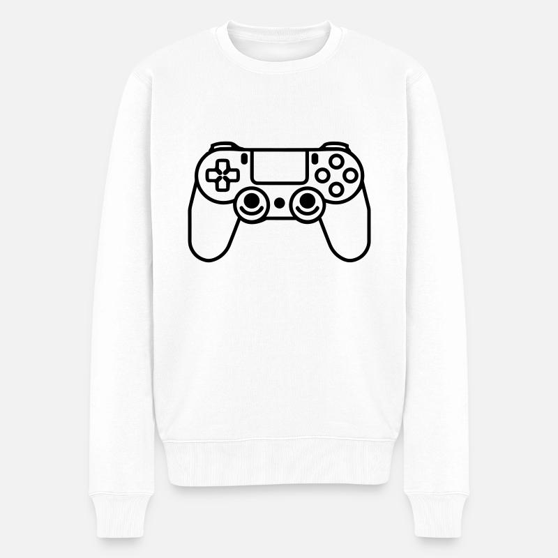 Videospiel-Controller - Männer Premium Bio Pullover - Weiß