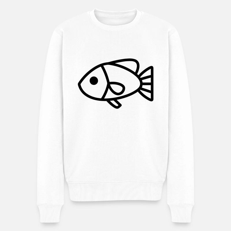 poisson - Pull Premium bio Homme - blanc