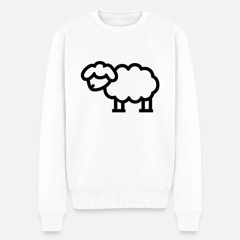 Schaf - Männer Premium Bio Pullover - Weiß