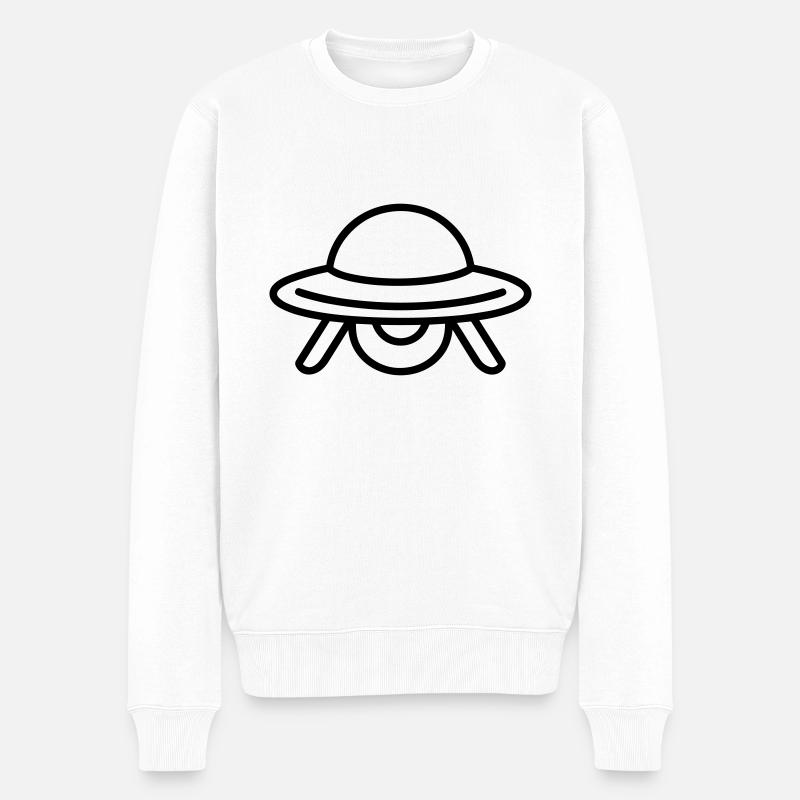 fliegende Untertasse - Männer Premium Bio Pullover - Weiß