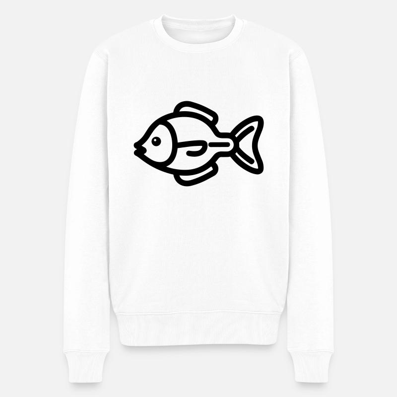 Fisch - Männer Premium Bio Pullover - Weiß