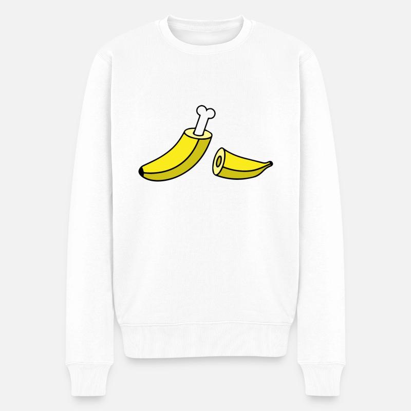 Banane mit Knochen - Männer Premium Bio Pullover - Weiß