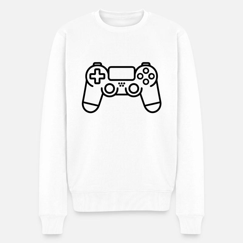 Jeux vidéo manette - Pull Premium bio Homme - blanc