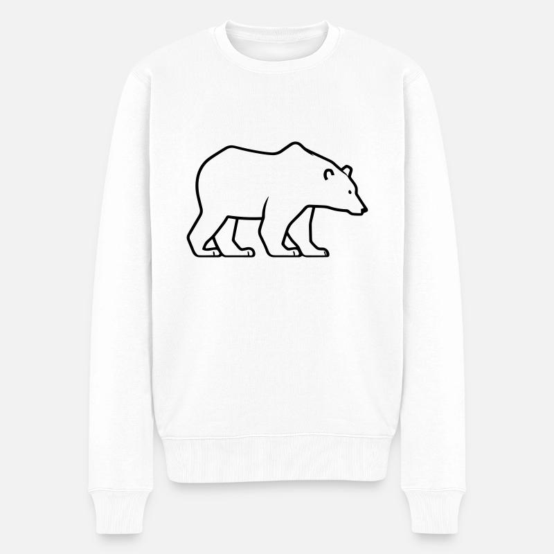 Eisbär - Männer Premium Bio Pullover - Weiß